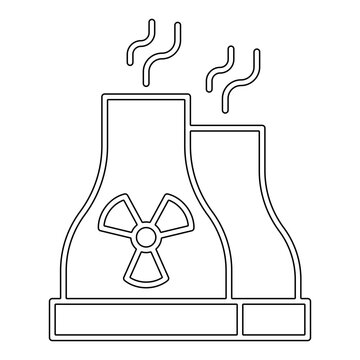 recommend clip art: nuclear power plant icon in line style
