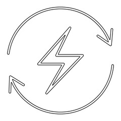 Save energy icon in line style
