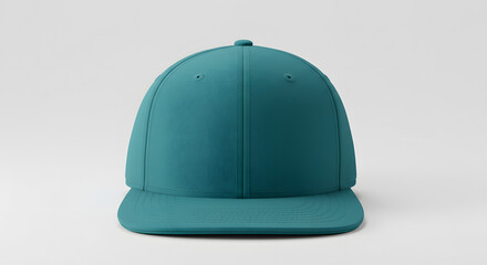 Teal blank smooth hat white backdrop bright studio lighting mockup clean sharp image
