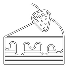 strawberry Cake icon in line style