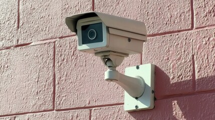 Surveillance Camera on Urban Building Facade