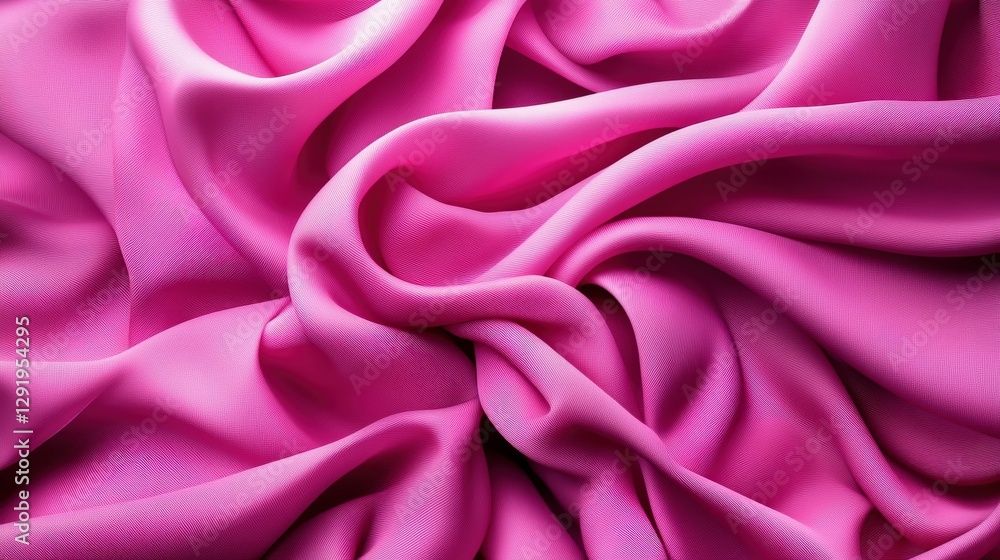 Poster pink silk fabric draped elegantly on a surface creating a soft and luxurious textile background