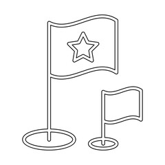 Success flag icon in line style