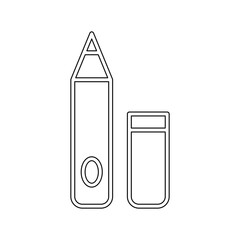 Lip liner pencil icon in line style