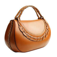 A stylish leather handbag isolated on transparent background (3)
