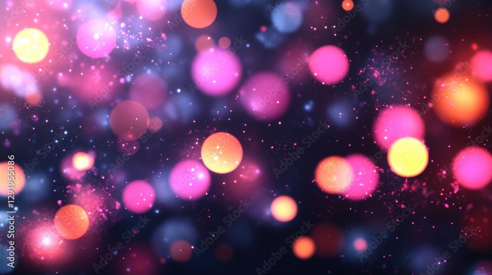 Aufkleber abstract blurred bokeh lights background with various colors for creative design and photography pro