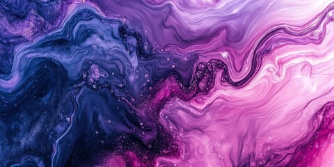 Abstract art features swirling lines of purple pink and blue