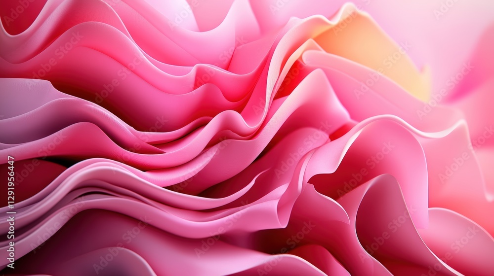 Poster pink and white abstract background with wavy pattern for creative projects and design use
