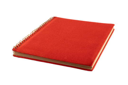 Red vintage photo album isolated no background cutout