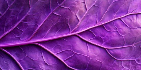 Obraz premium Macro shot of the purple cabbage leaf 