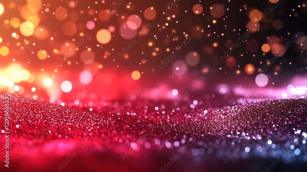 Poster abstract background with blurred bokeh lights creating a dreamy and colorful visual effect