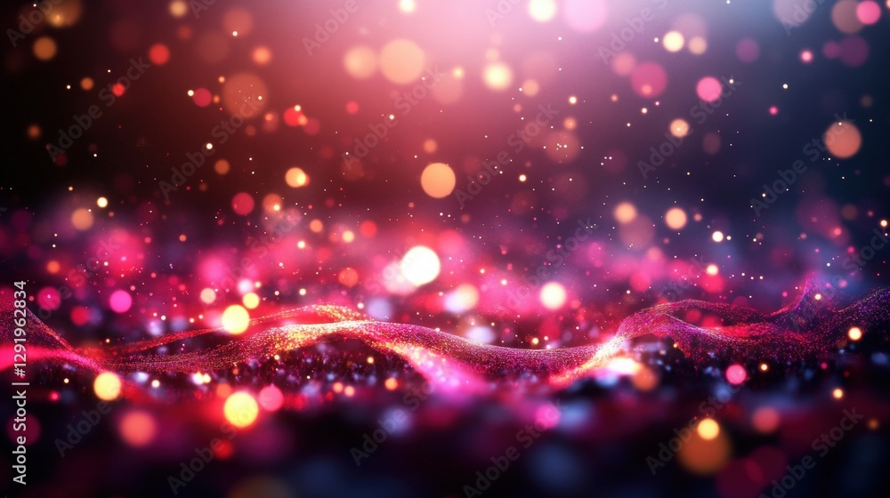 Poster abstract background with bokeh lights creating a dreamy and soft atmospheric effect in various color