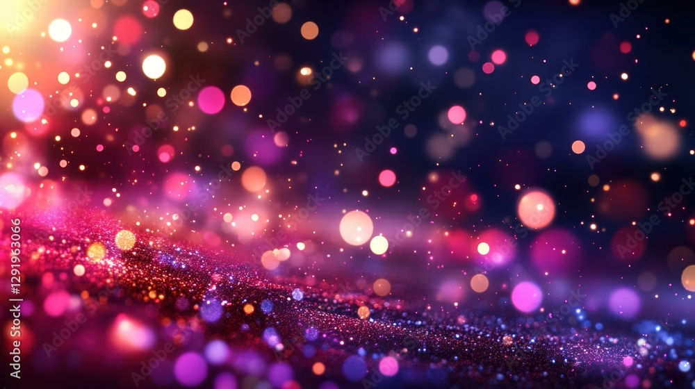 Poster colorful bokeh background with blurred lights creating a vibrant and dynamic atmosphere for photogra