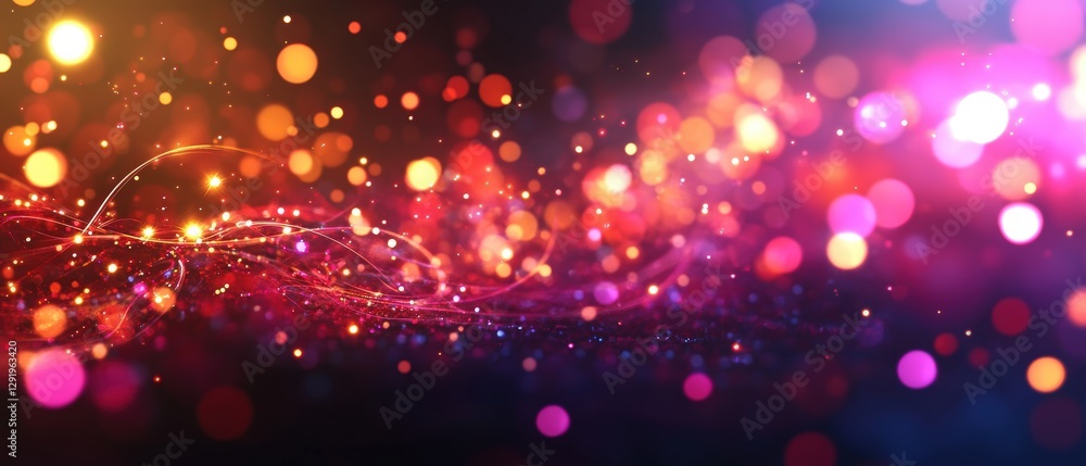 Aufkleber colorful abstract lights background with bokeh effect and soft glowing elements for creative designs