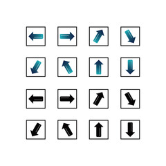Arrow Icon Set A collection of arrow icons with various designs and directions, useful for showing navigation or flow in presentations and infographics.