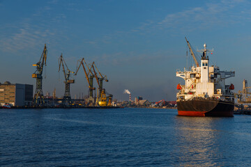 A ship at the bulk terminal in Gdansk