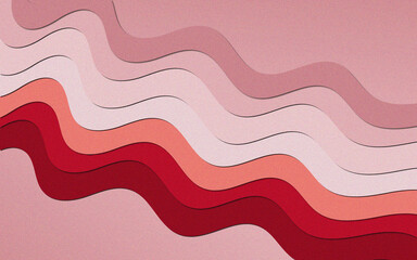 Vibrant Pink and Red Paper Cut Wavy Background