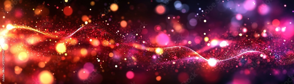 Poster abstract background featuring colorful lights in various shapes and patterns with a vibrant energy