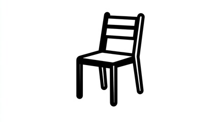 Simple chair design, white background, illustration