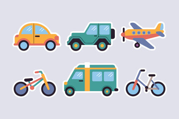 Vintage Transport Sticker Set