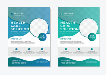 Creative Modern Fresh Clean Clear flyer or Medical Best flyer design template.