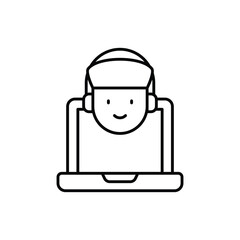 Virtual Assistant vector icon stock illustration