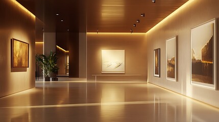 Contemporary wooden carvings elegantly arranged in a minimalist gallery image