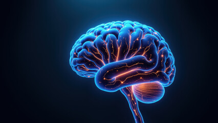 Image of a colorful brain model with artificial general intelligence theme.