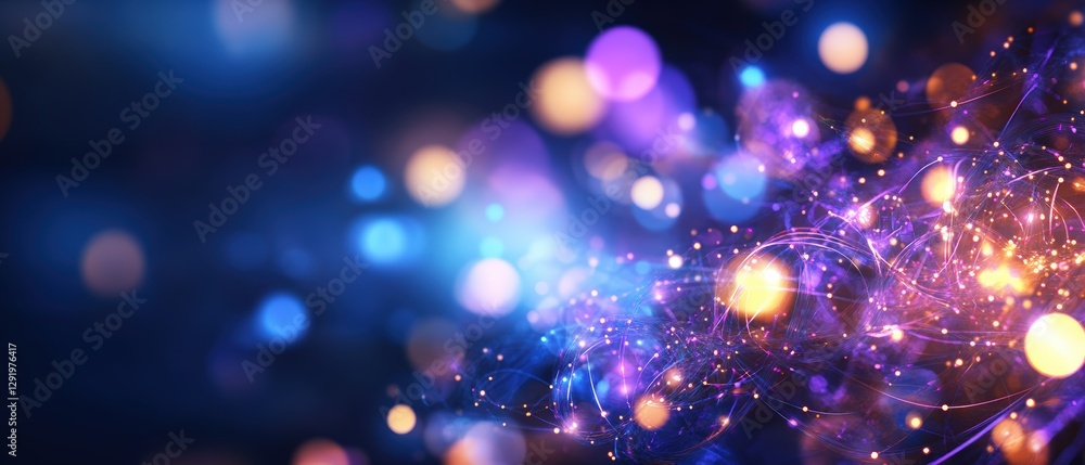 Poster colorful abstract lights background with soft glowing effects and blurred patterns for creative desi