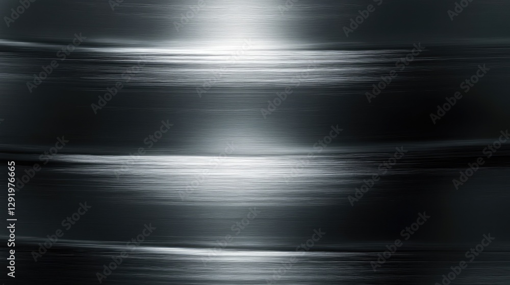 Poster abstract black and white motion blur background with horizontal lines and metallic texture