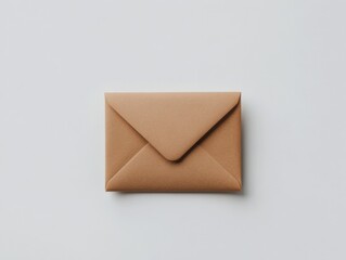 Brown Envelope on White Background