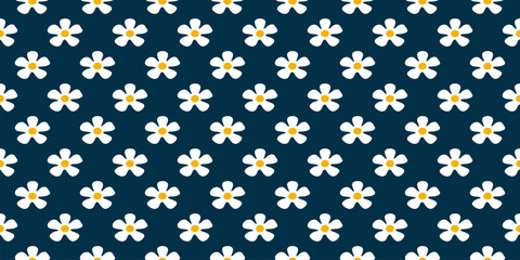 Vibrant Retro Floral Seamless Pattern Illustration – Hand-Drawn Vintage Flower Art for Spring-Inspired Textile and Nature-Themed Designs