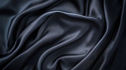 Obraz premium Luxurious Dark Gray Silk Fabric Draped Smoothly Elegant Texture Background Image