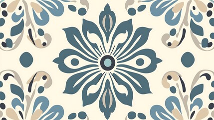 Patterned tile artwork in symmetrical arrangement for background design use on a white surface