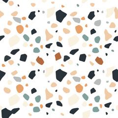 Minimalist Terrazzo Seamless Pattern in Neutral Tones