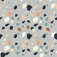 Minimalist Terrazzo Seamless Pattern in Neutral Tones