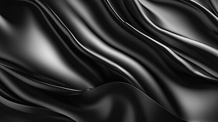 Fototapeta premium Abstract Black Liquid Swirls Elegant Smooth Dark Background Texture Image