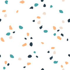 Terrazzo Seamless Pattern with Mixed Speckled Stones