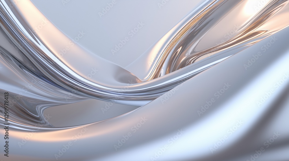 Poster abstract digital art piece that appears to be made up of curved lines and curves. the lines are in d