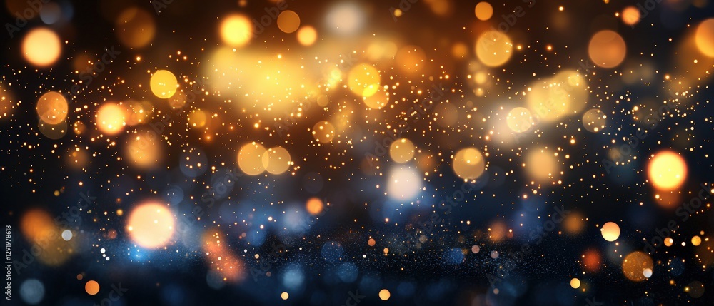 Poster blurred background with bokeh lights and photography elements for creative projects