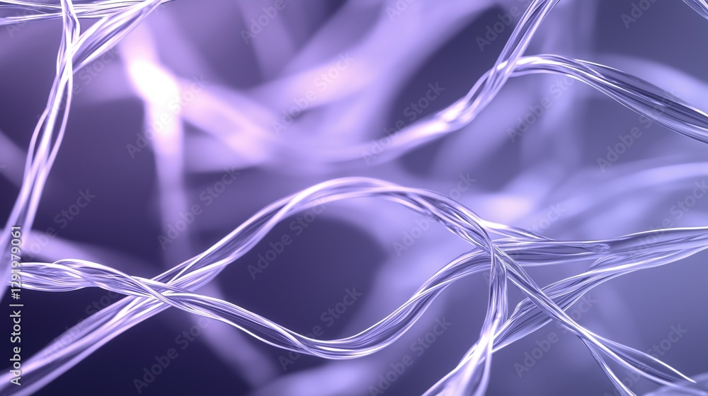 Poster abstract digital art piece that appears to be made up of thin, wavy lines that are arranged in a way