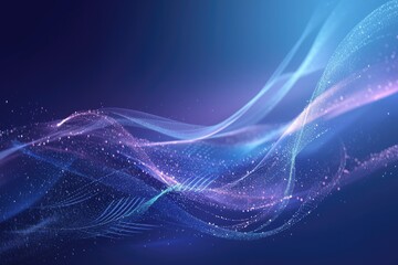 Obraz premium Abstract digital waves, flowing particles in dark space, futuristic background, design element