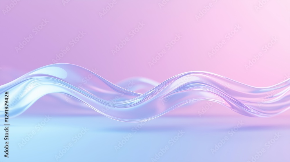 Aufkleber abstract digital art piece with a pink and blue gradient background. in the center of the image, the