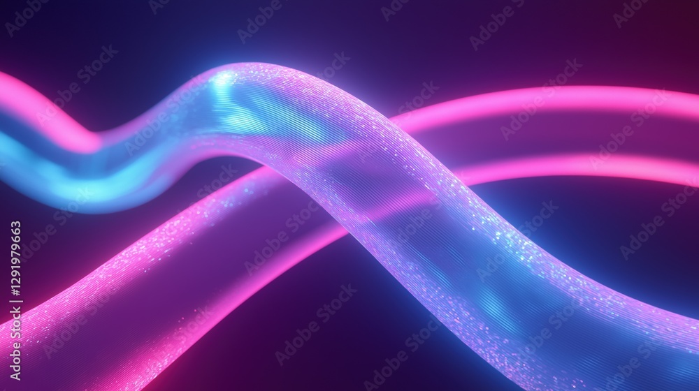 Poster abstract digital art piece that appears to be a combination of two colors - pink and blue. the backg