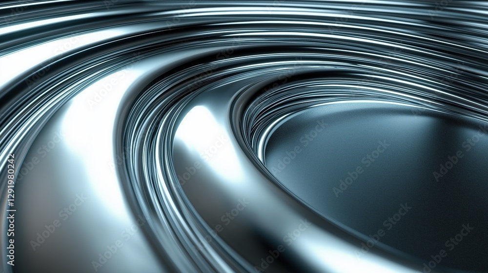 Poster abstract digital art piece that appears to be a close-up of a curved, metallic surface. the surface 