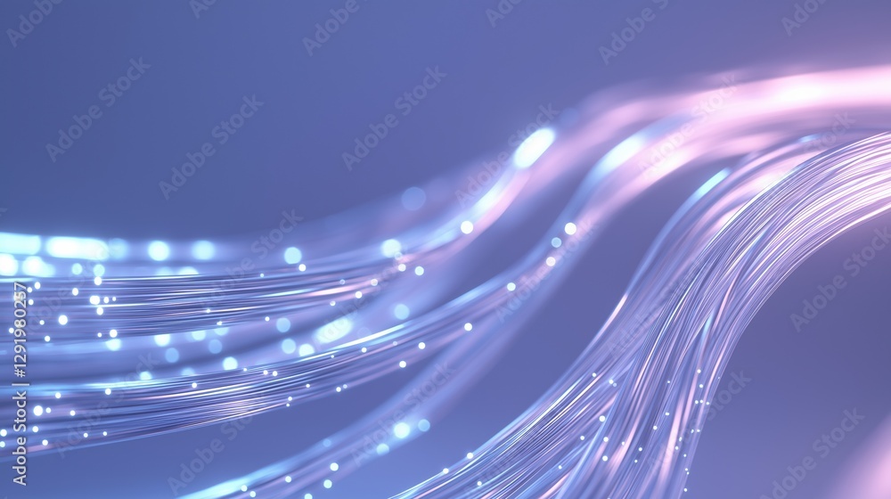 Poster abstract digital art piece that appears to be a wave-like pattern. the background is a gradient of b