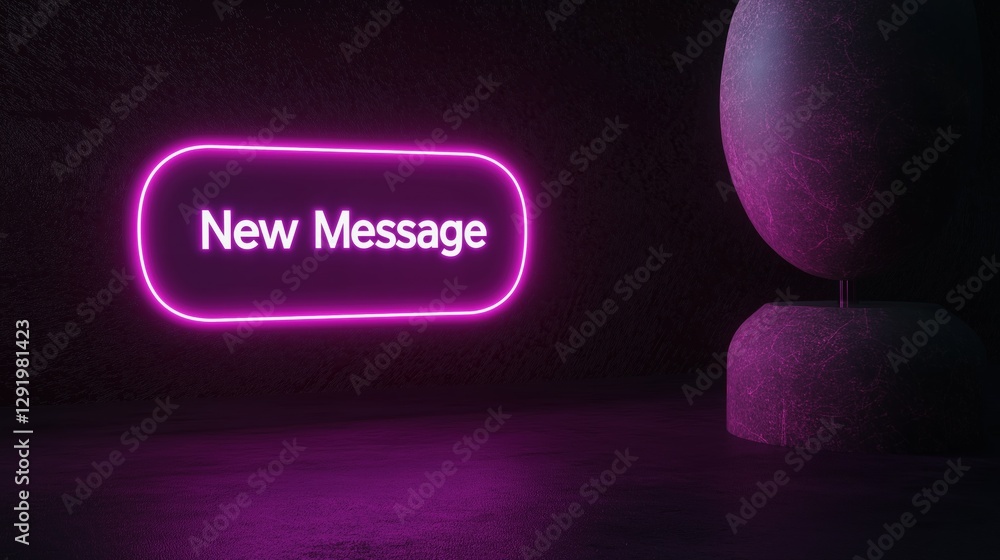 Poster 3d rendering of a neon sign that reads 