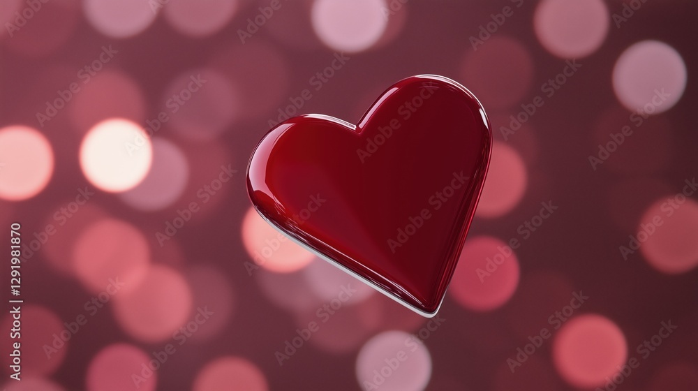 Poster close-up of a red heart-shaped object in the center. the heart is in the shape of a heart and is sli
