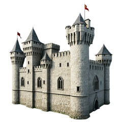 Fototapeta premium medieval castle isolated on transparent background