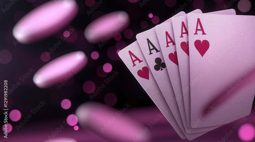 Poster stack of playing cards with the letters 